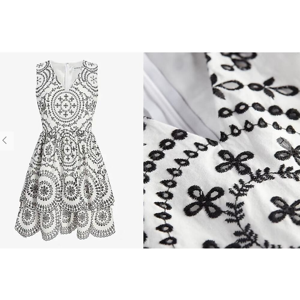 Express Black and White Mini Dress - Picture 3 of 13